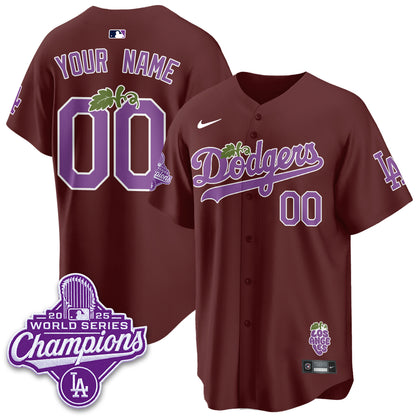 Los Angeles Dodgers Grape Edition Vapor Custom Jersey - Stitched