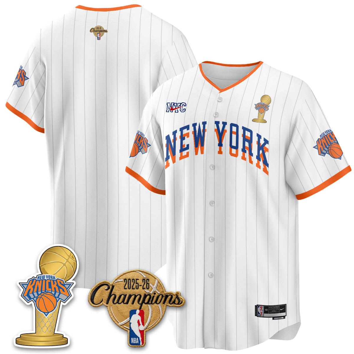 NYK 2026 NBA Champions Vapor Jersey - Stitched-NQD