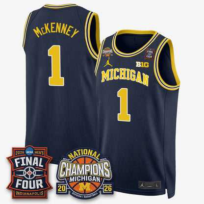 MICH Basketball National Champions Big Text Limited Vapor Jersey - Stitched-NQD