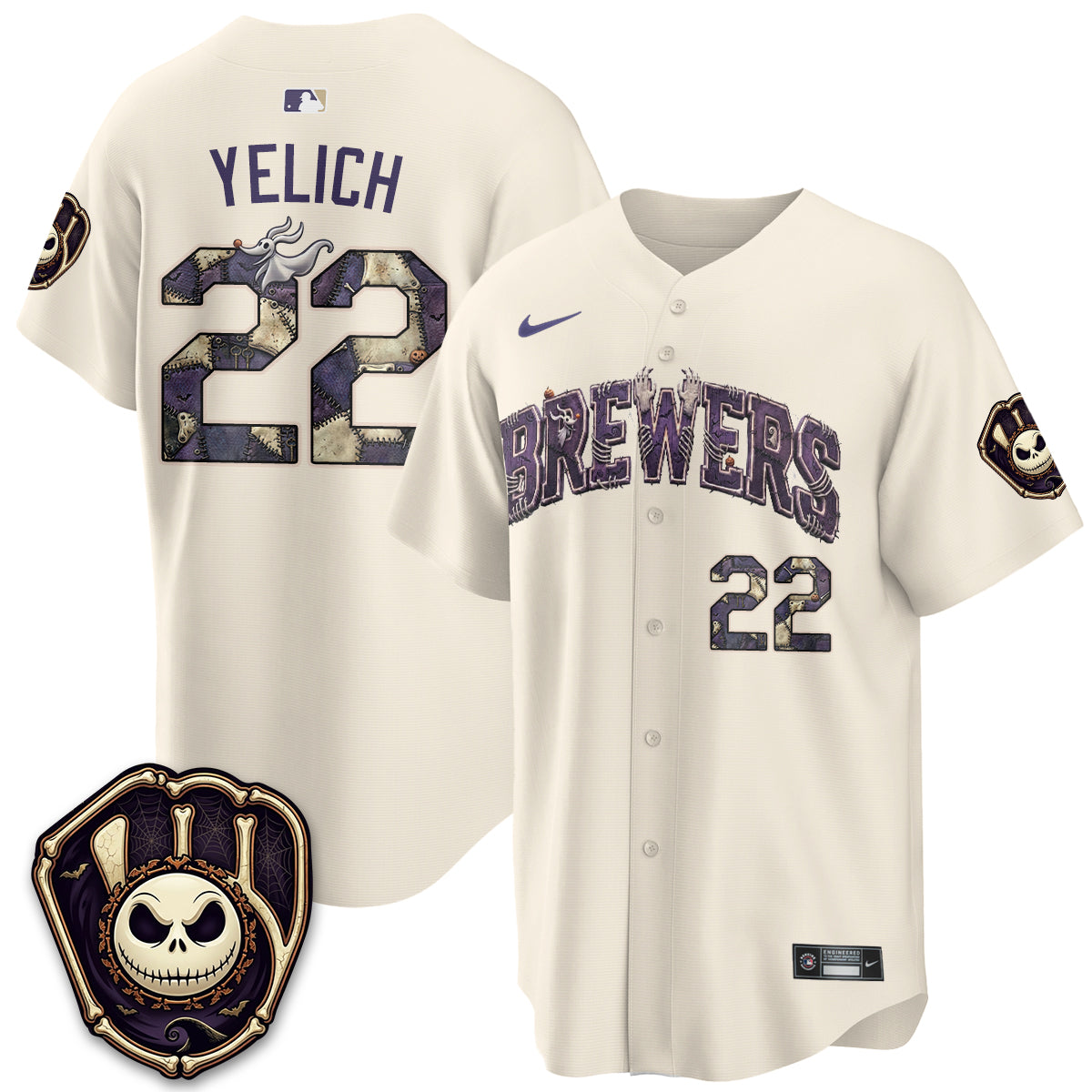 Milwaukee Brewers Nightmare Edition Vapor Jersey - Printed-NQD