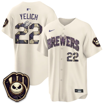 Milwaukee Brewers Nightmare Edition Vapor Jersey - Printed-NQD