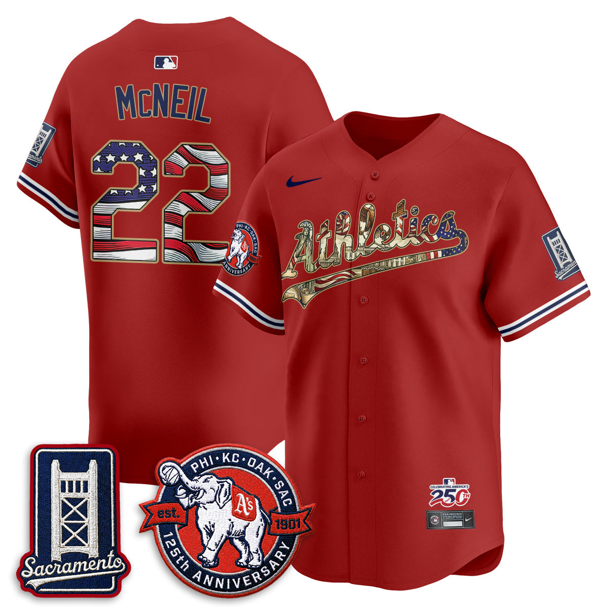 OAK  2026 Independence Day USA Vapor Jersey - Stitched-NQD