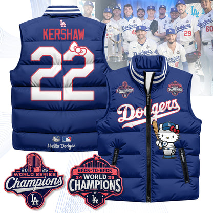 Los Angeles Dodgers Meow KT Edition Unisex Puffer Vest - Printed-NQD