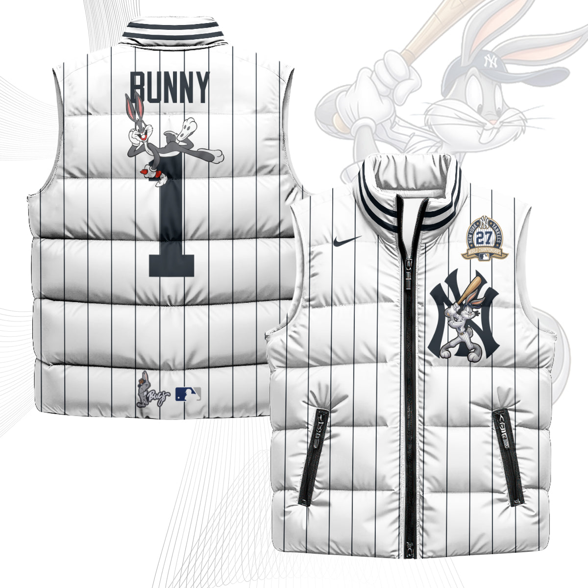 New York Yankees Edition Unisex Puffer Vest - Printed-NQD