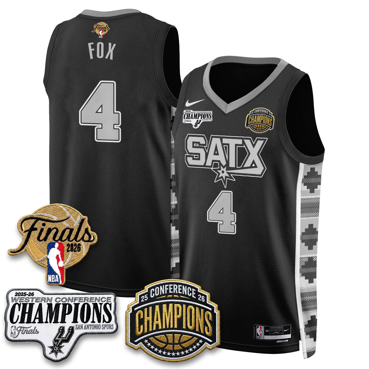 SAS 2026 NBA Western Conference Champions Vapor Jersey - Stitched-NQD