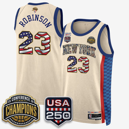 NYK 2026 NBA Eastern Conference Champions x Fourth of July Vapor Jersey - Stitched-NQD