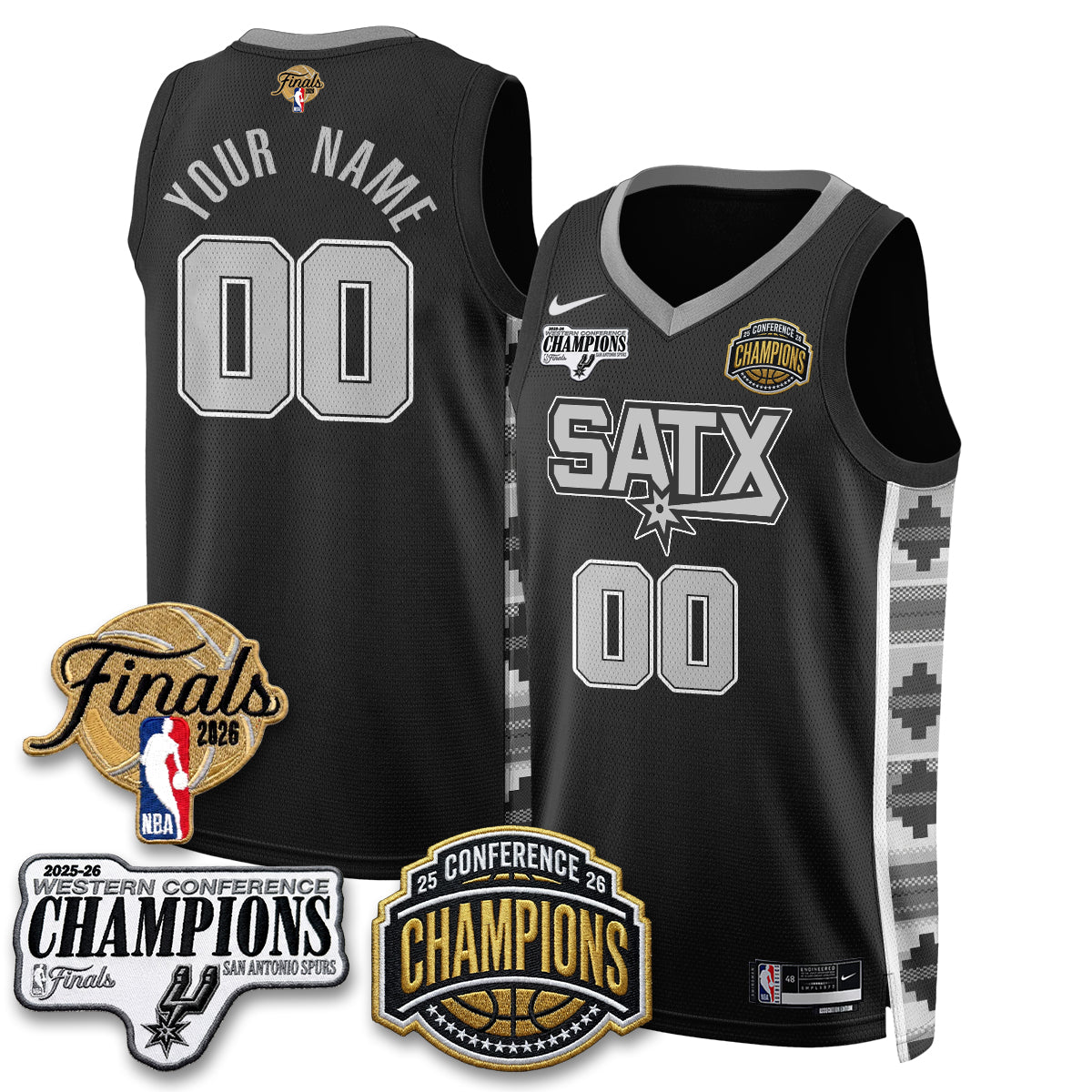 SAS 2026 NBA Western Conference Champions Vapor Custom Jersey - Stitched-NQD