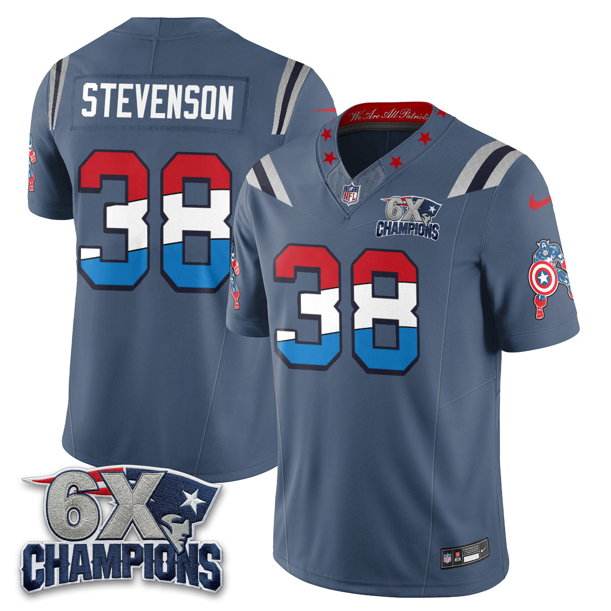 New England Patriots x Vibranium Shield Edition Vapor Jersey V2 - Stitched