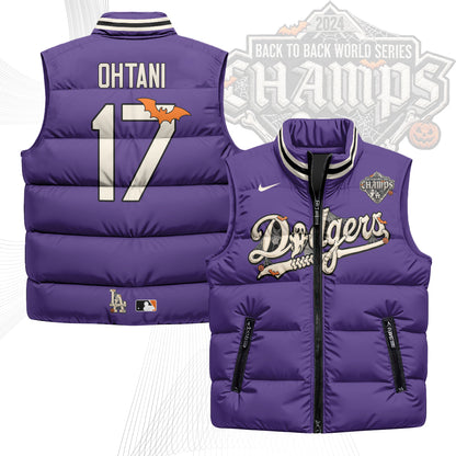 Los Angeles Dodgers Halloween 2026 Unisex Puffer Vest - Printed-NQD