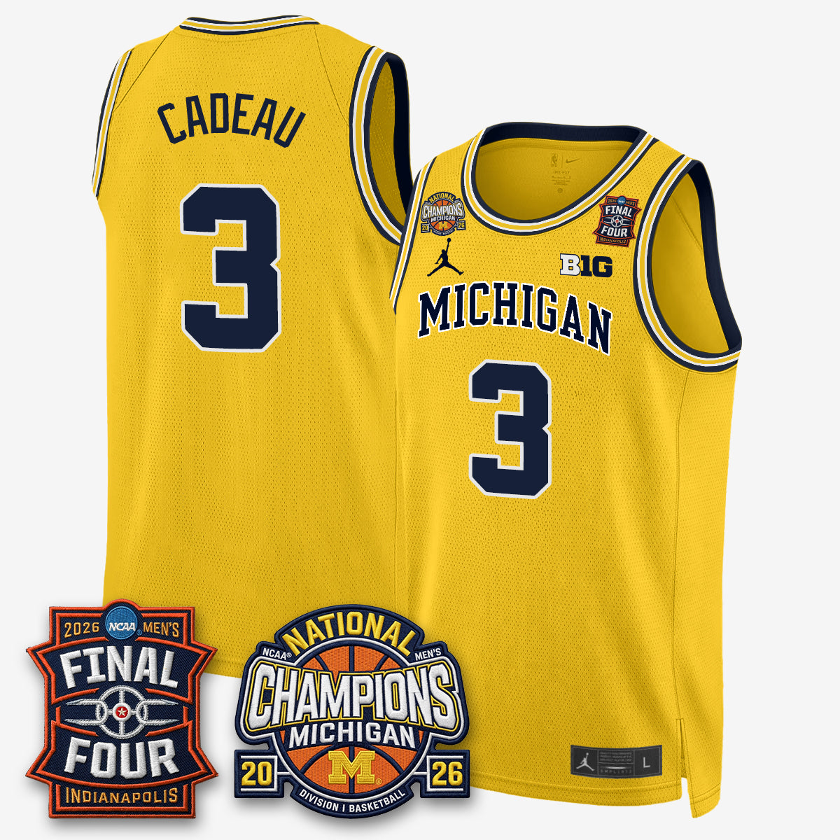 MICH Basketball National Champions Big Text Limited Vapor Jersey - Stitched-NQD