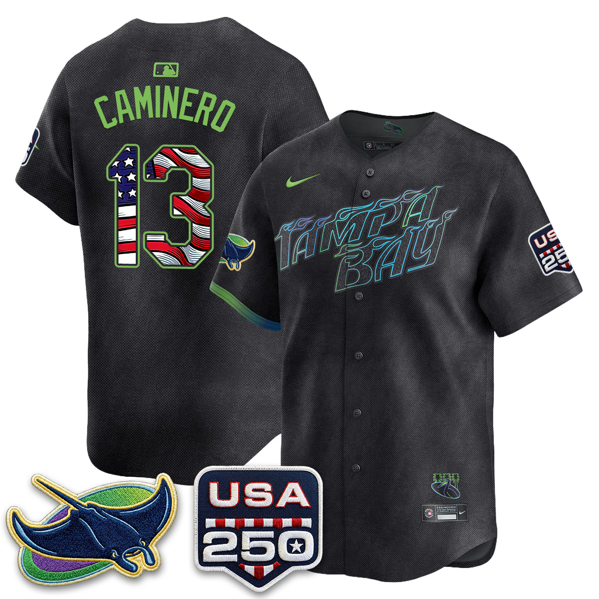 Tampa Bay Rays Independence Day USA 2026 City Connect Vapor Jersey - Stitched