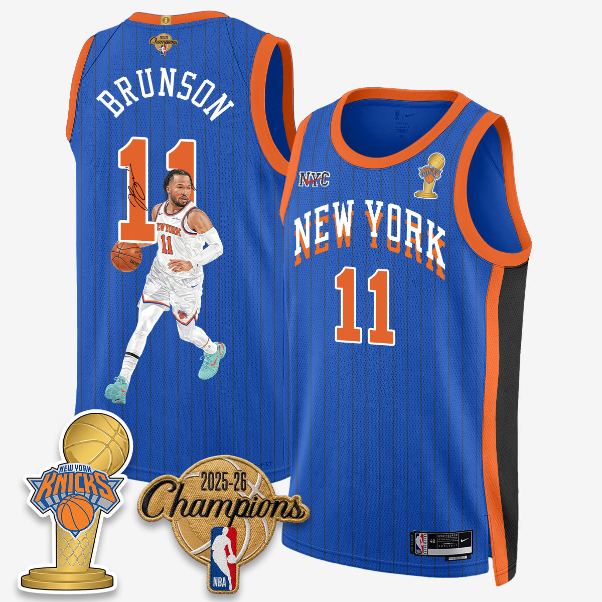 New York Knicks 2026 Basketball Jalen Brunson Champions Vapor Jersey - Stitched
