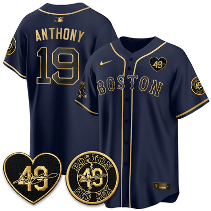 BOS Tim Wakefield Memorial Patch Vaper Premier Limited Gold Edition Jersey - All Stitched