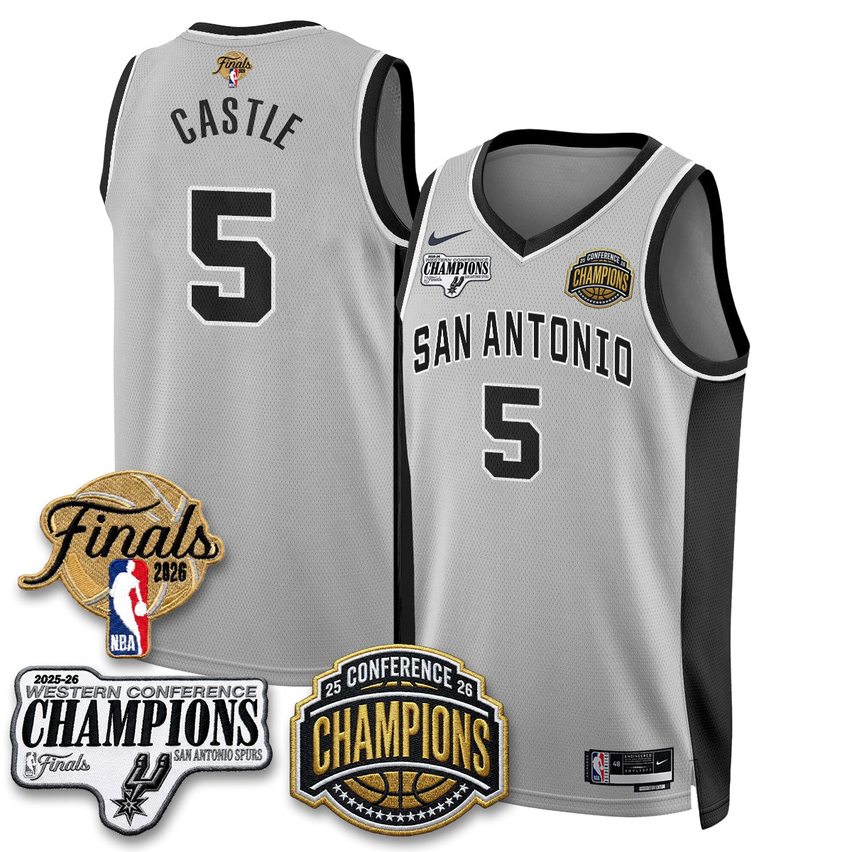SAS 2026 NBA Western Conference Champions Vapor Jersey - Stitched-NQD