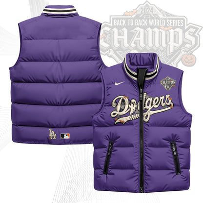Los Angeles Dodgers Halloween 2026 Unisex Puffer Vest - Printed-NQD