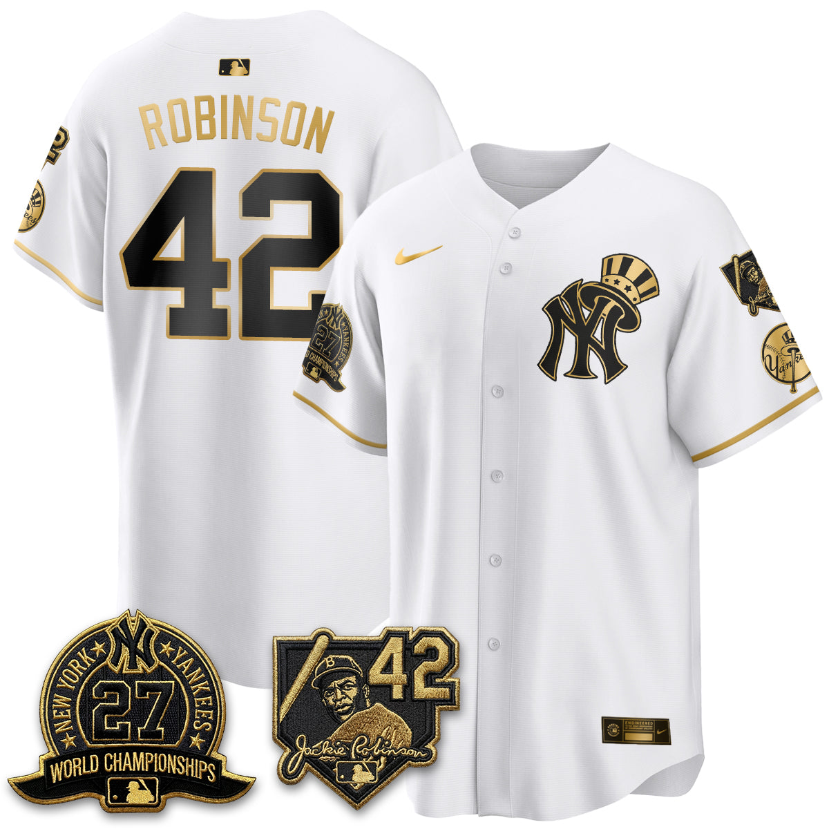 NYY 2026 Jackie Robinson Day Vapor Limited Gold Edition Jersey - All Stitched - V2-NQD