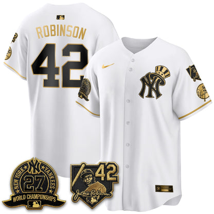 NYY 2026 Jackie Robinson Day Vapor Limited Gold Edition Jersey - All Stitched - V2-NQD