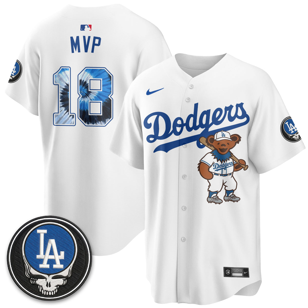 Los Angeles Dodgers x Grateful Dead Edition Vapor Jersey - Stitched