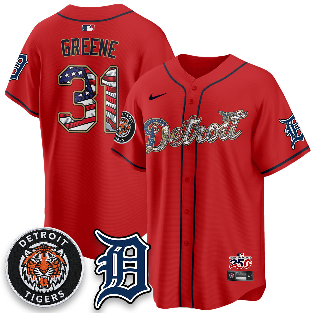 DET 2026 Independence Day USA Vapor Limited Jersey - Stitched-NQD