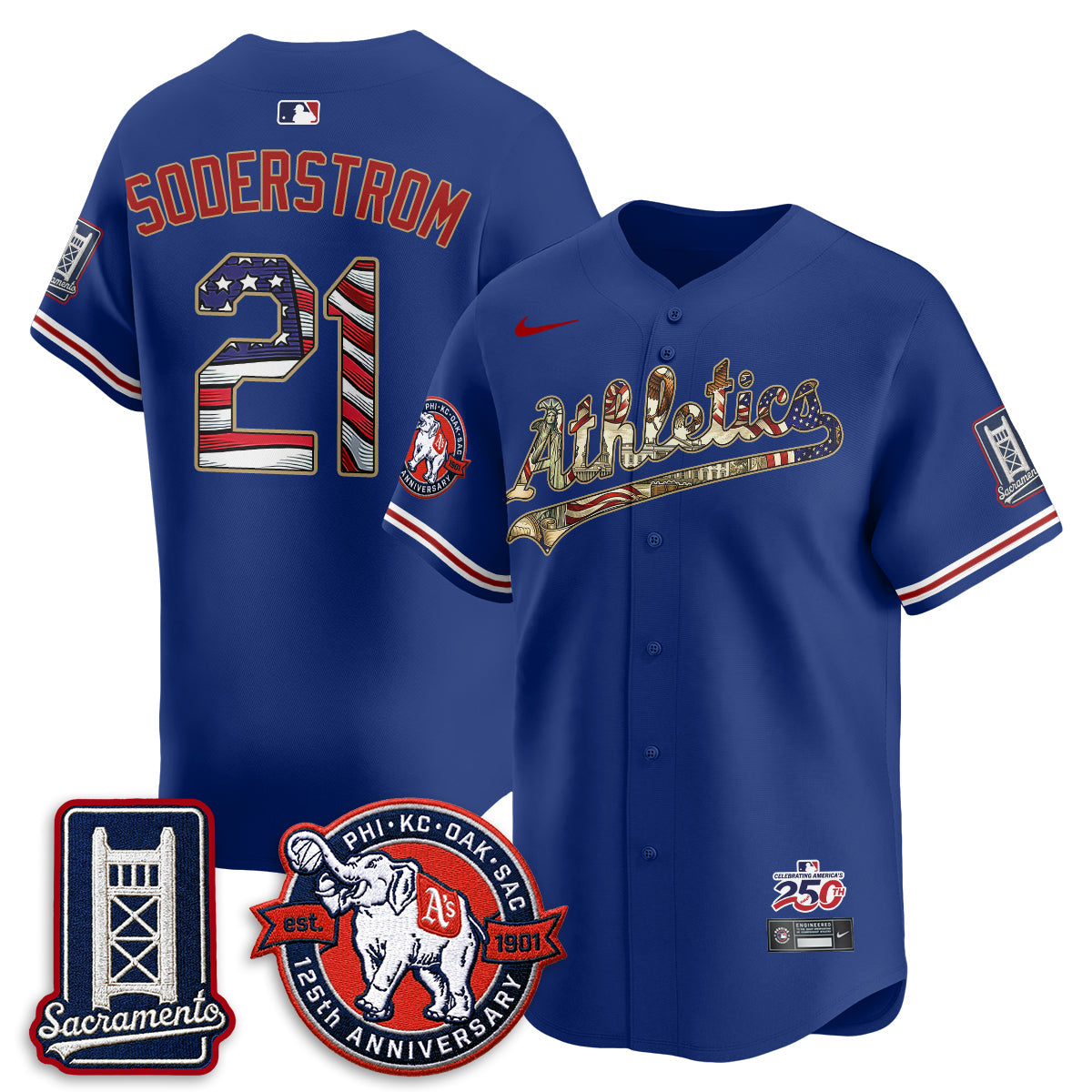 OAK  2026 Independence Day USA Vapor Jersey - Stitched-NQD