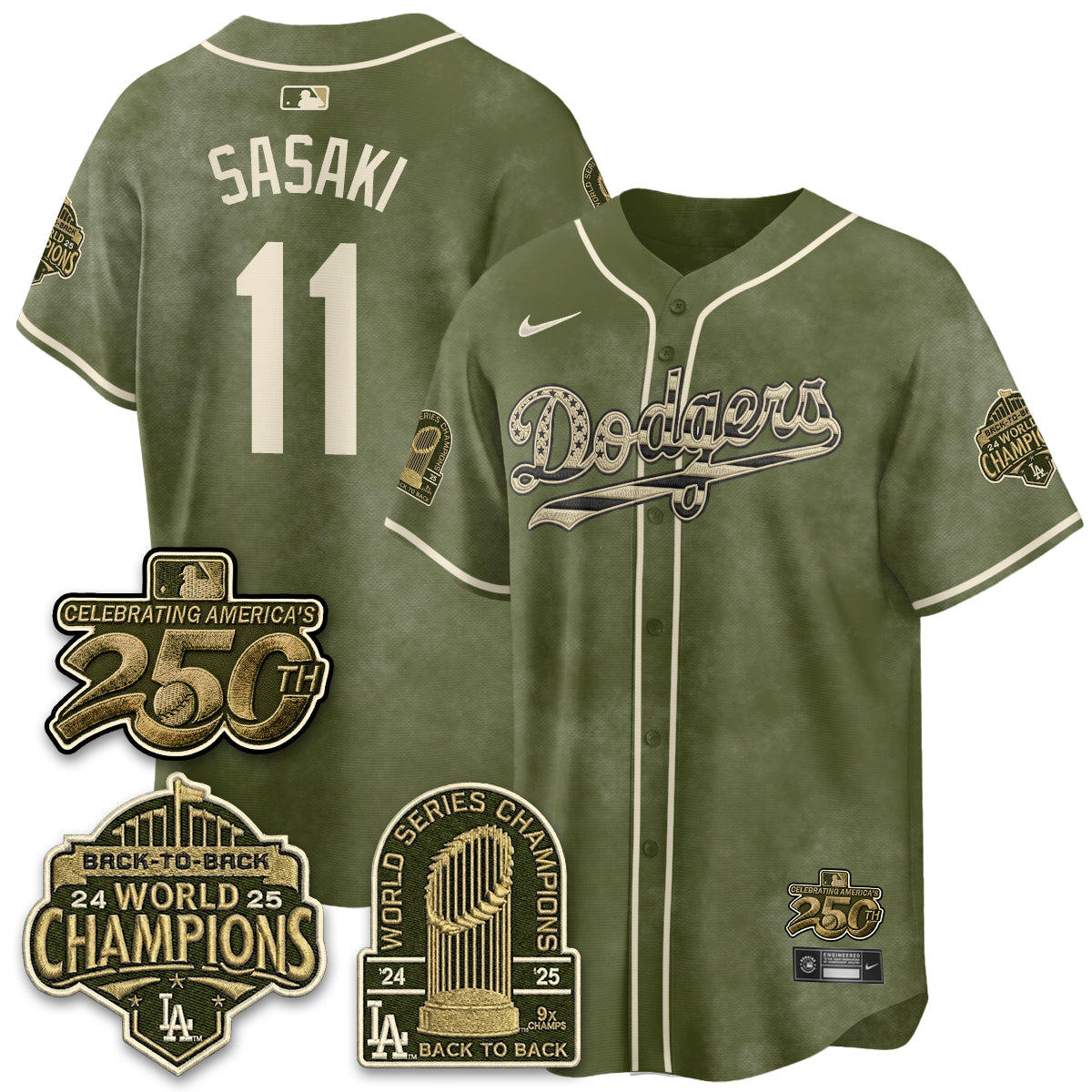 LAD New Era Olive 2026 Armed Forces Day Jersey -Stitched V2-NQD