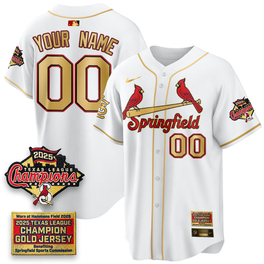 STL Springfield's Championship Gold Limited Custom Jerseys - All Stitched