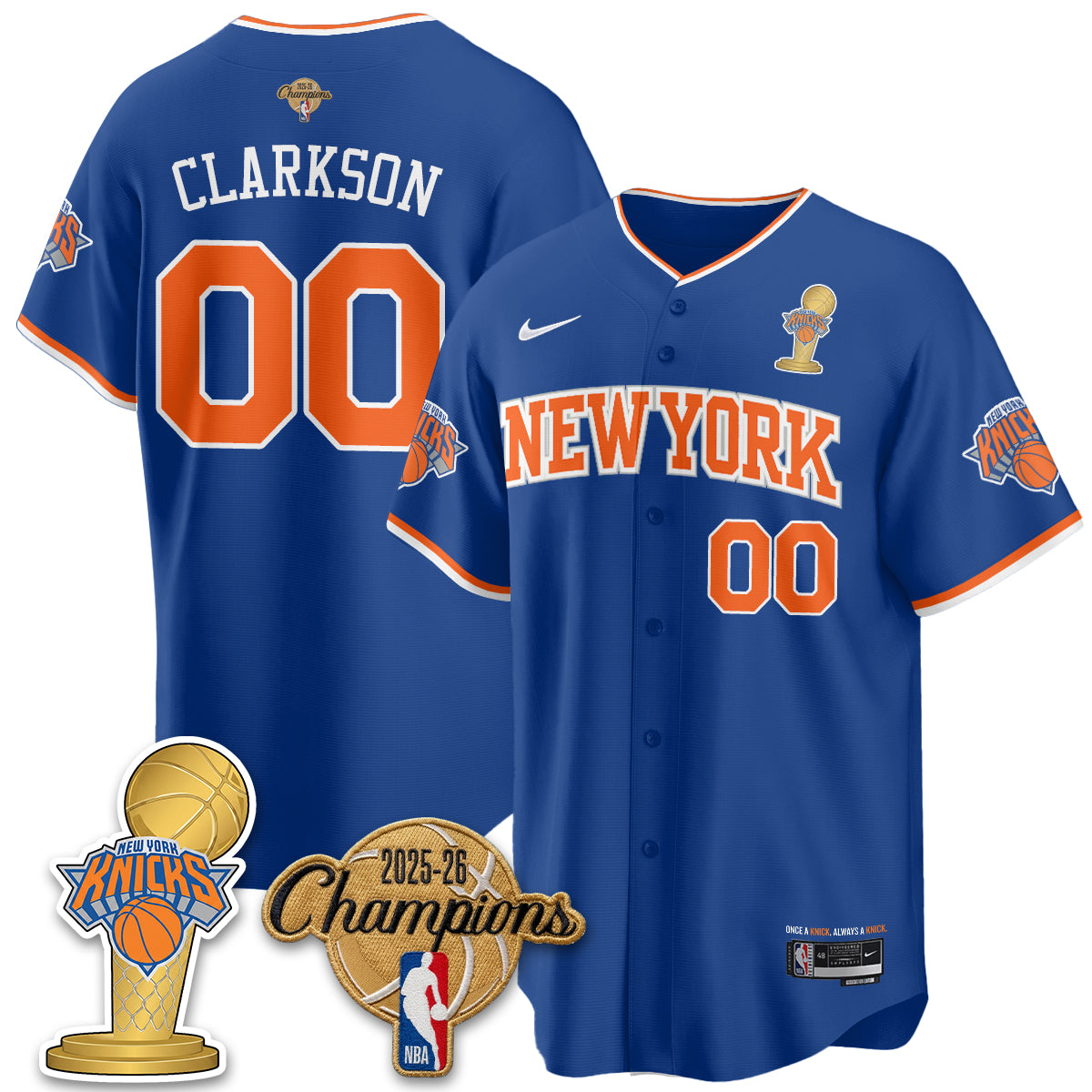 NYK 2026 NBA Champions Vapor Jersey - Stitched1-NQD
