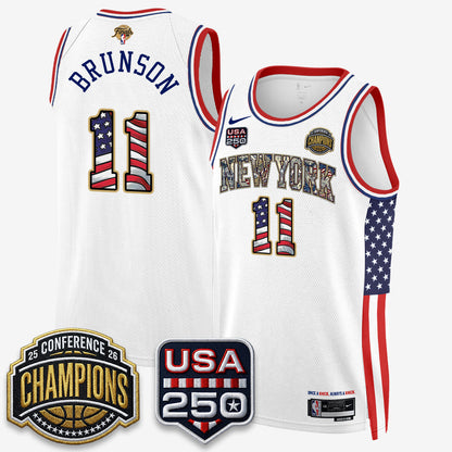 NYK 2026 NBA Eastern Conference Champions x Fourth of July Vapor Jersey - Stitched-NQD