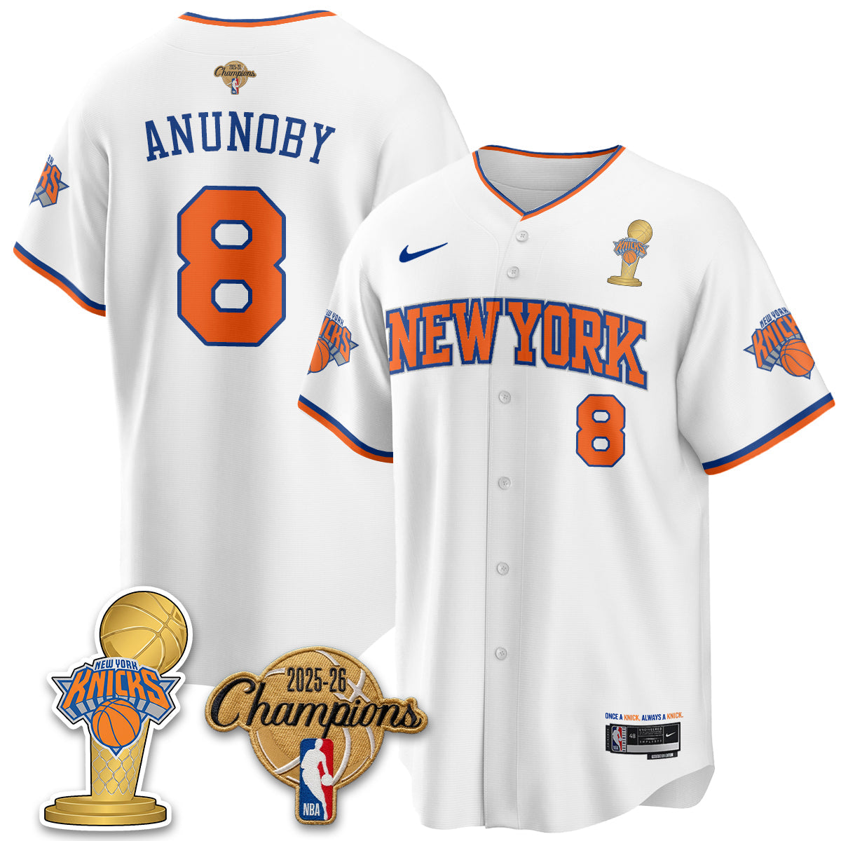 NYK 2026 NBA Champions Vapor Jersey - Stitched1-NQD