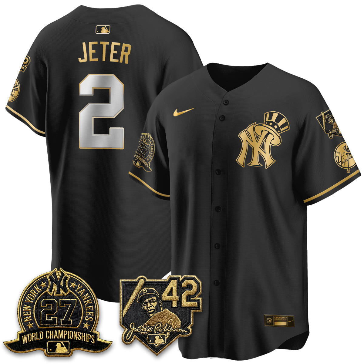 NYY 2026 Jackie Robinson Day Vapor Limited Gold Edition Jersey - All Stitched - V2-NQD