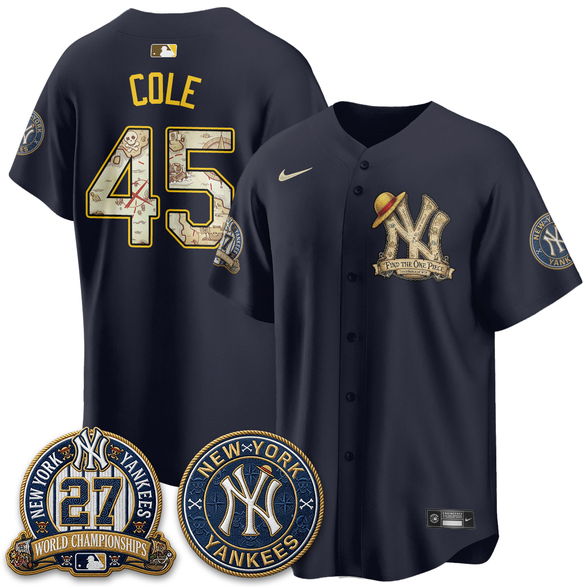 NYY x OP Japanese Cartoon Limited Jersey -  Stitched-NQD