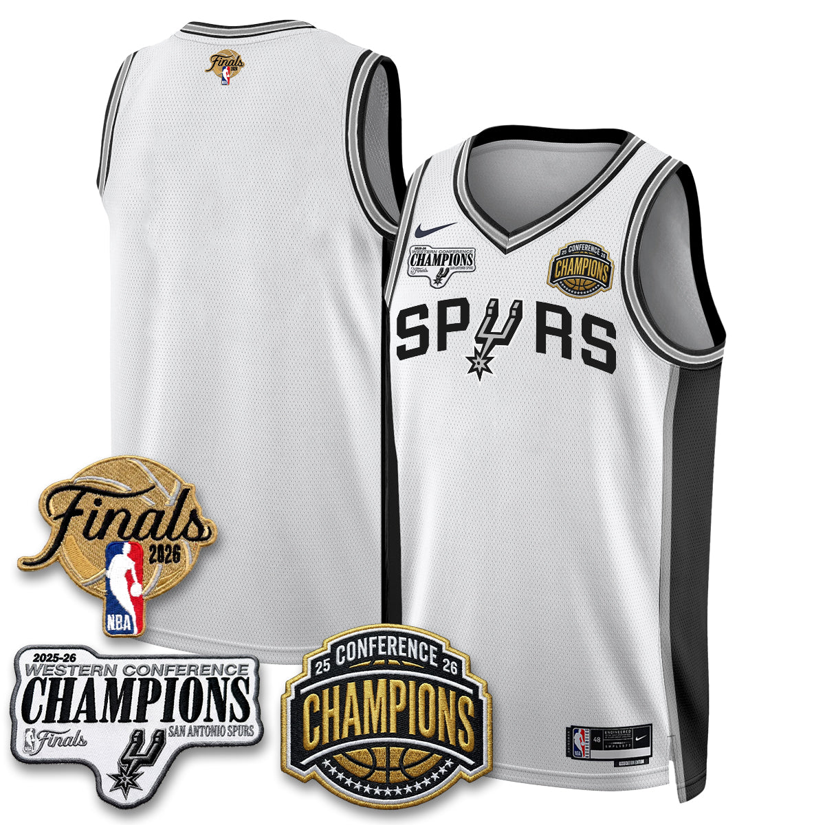 SAS 2026 NBA Western Conference Champions Vapor Jersey - Stitched-NQD