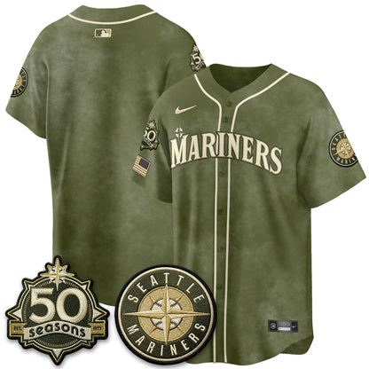 SEA New Era Olive 2026 Armed Forces Day Jersey - All Stitched