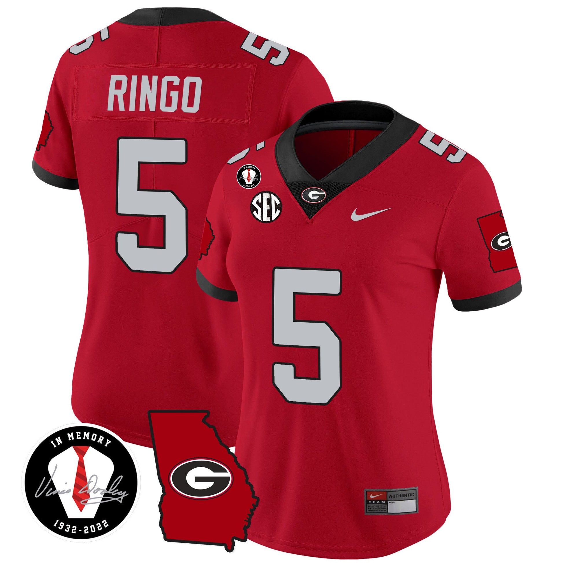 Women's Georgia Bulldogs 2023 Vapor Jersey V3 - Georgia Map - All Stitched