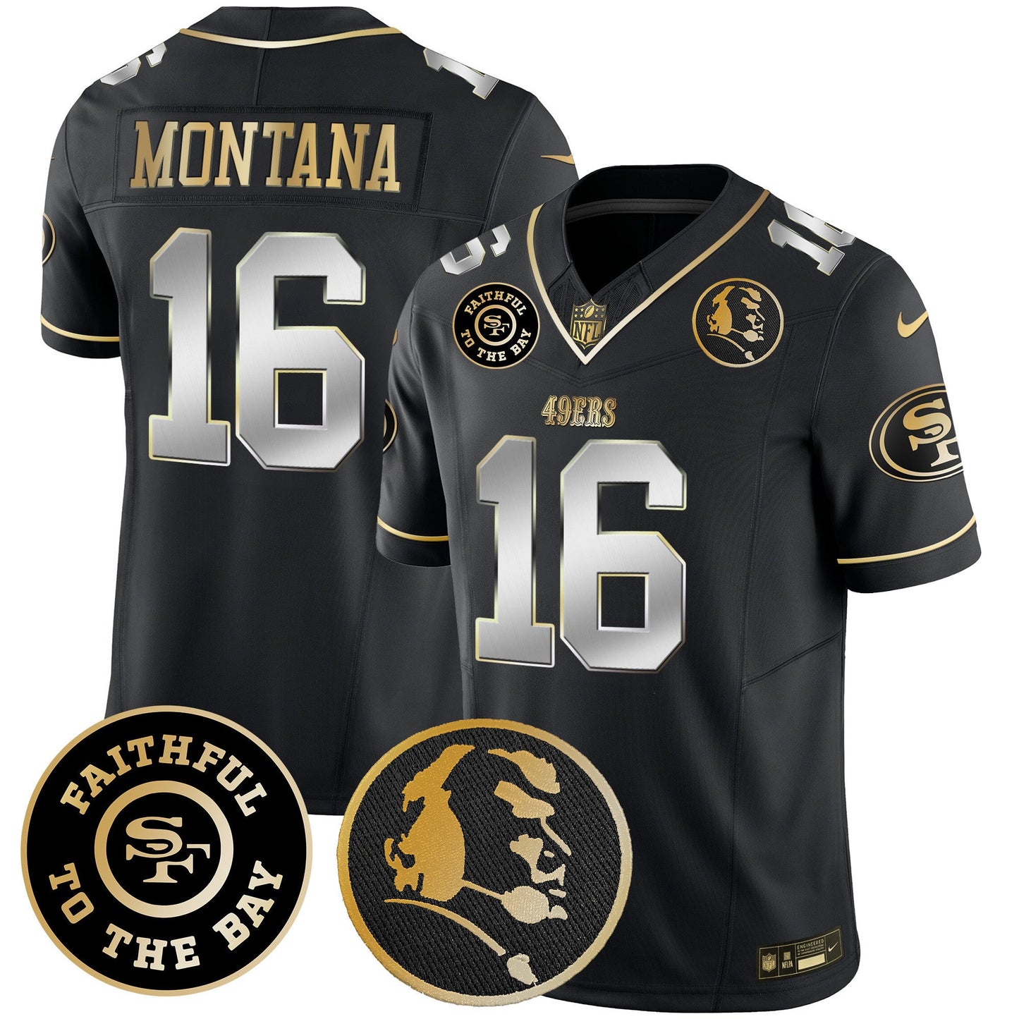 Men's 49ers Faithful & John Madden Patch Vapor Jersey - All Stitched
