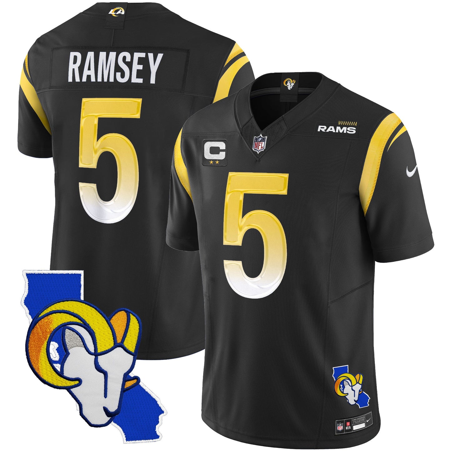 Men's Rams California Patch Vapor Limited Jersey - All Stitched