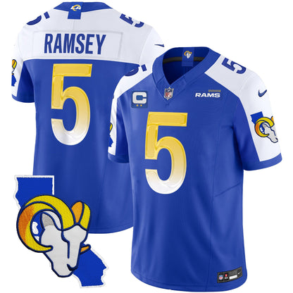 Men's Rams California Patch Vapor Limited Jersey - All Stitched