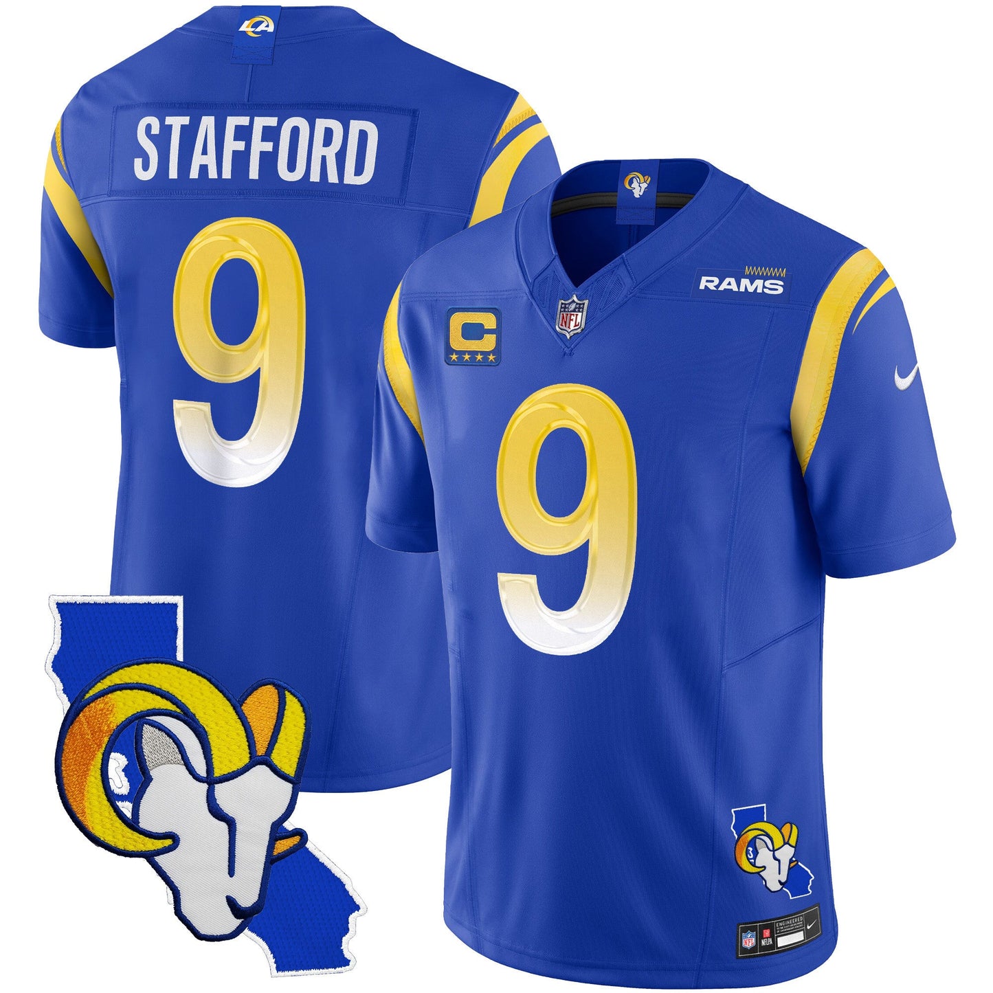 Men's Rams California Patch Vapor Limited Jersey - All Stitched
