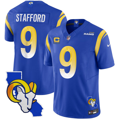 Men's Rams California Patch Vapor Limited Jersey - All Stitched