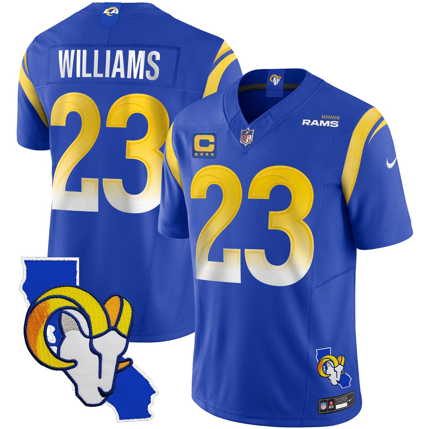 Men's Rams California Patch Vapor Limited Jersey - All Stitched