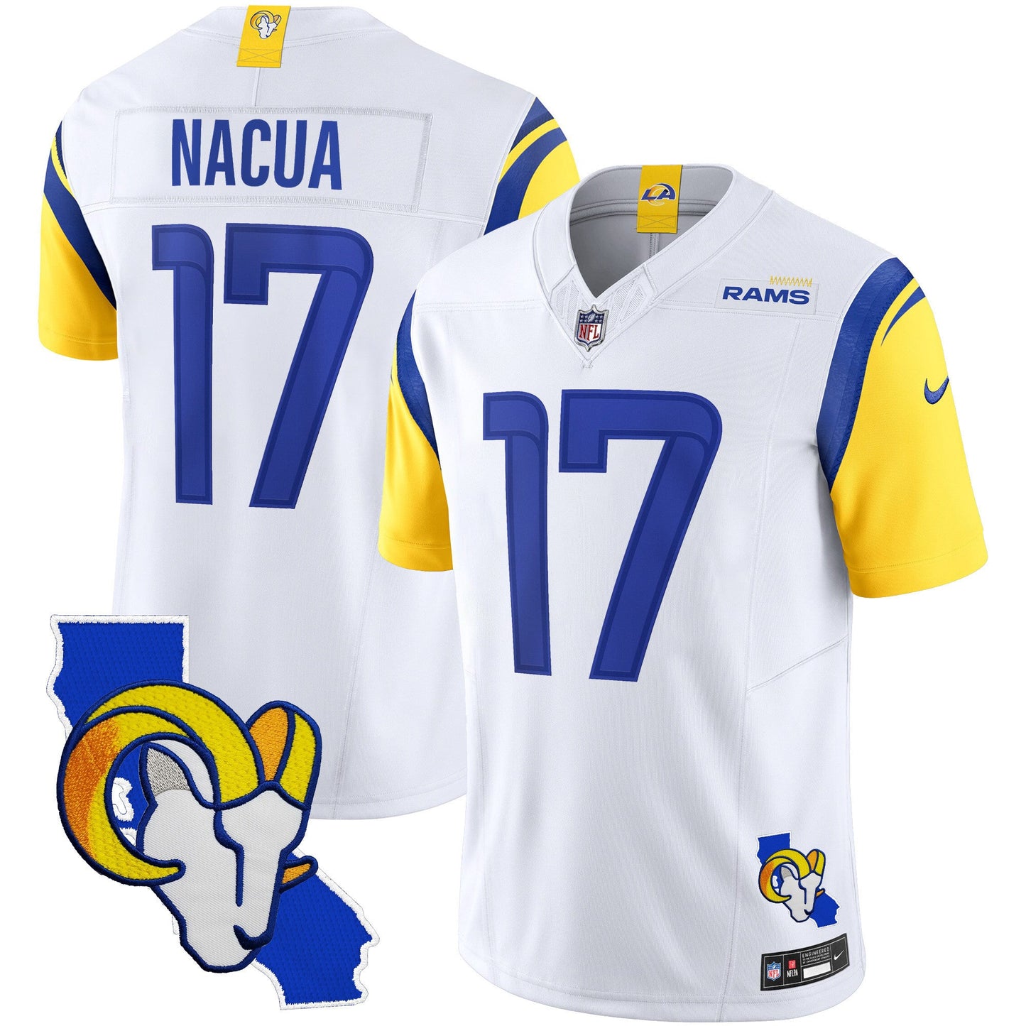 Men's Rams California Patch Vapor Limited Jersey - All Stitched