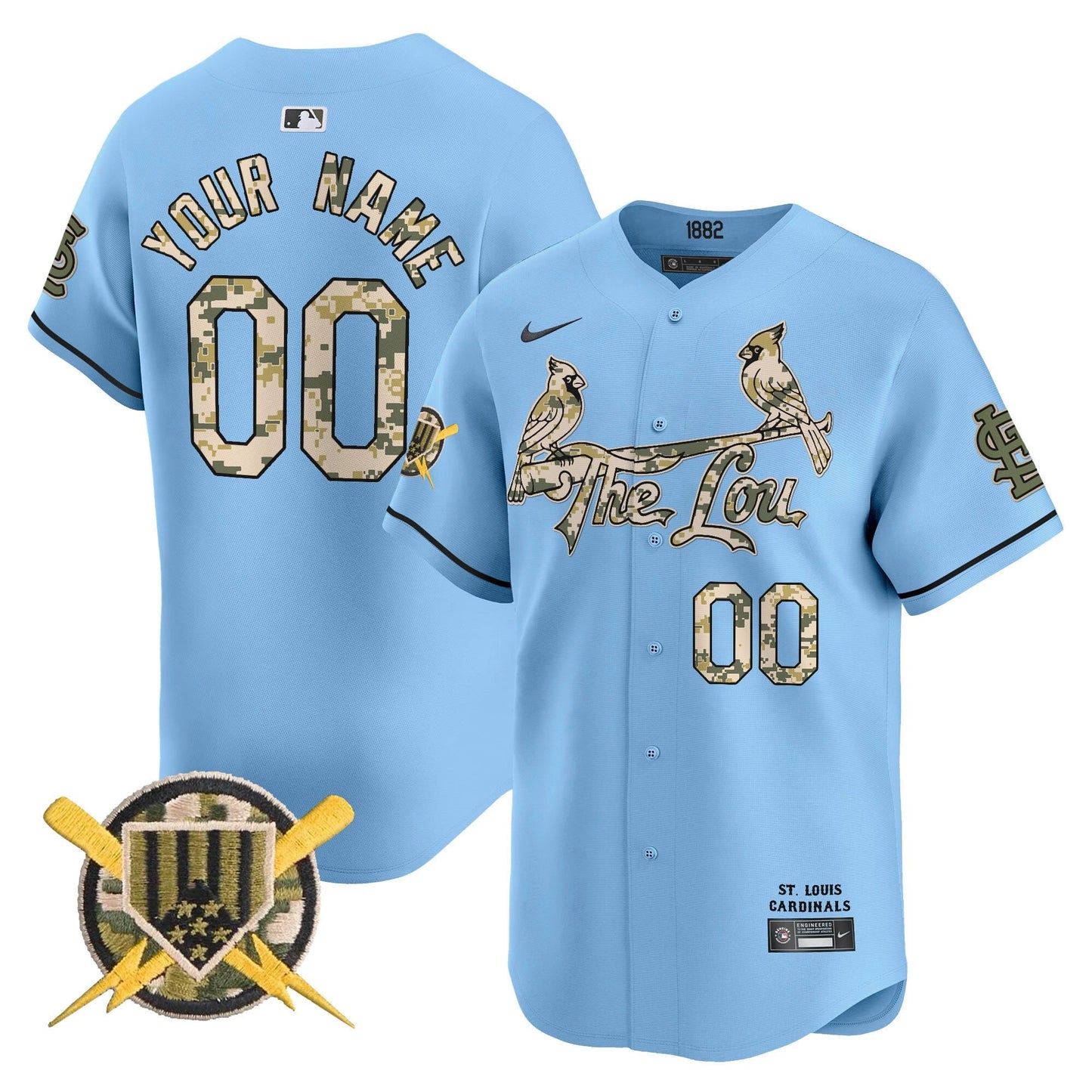 St. Louis Cardinals Armed Forces Day Vapor Premier Limited Custom Jersey - All Stitched