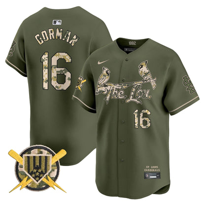 St. Louis Cardinals Armed Forces Day Vapor Premier Limited Jersey - All Stitched