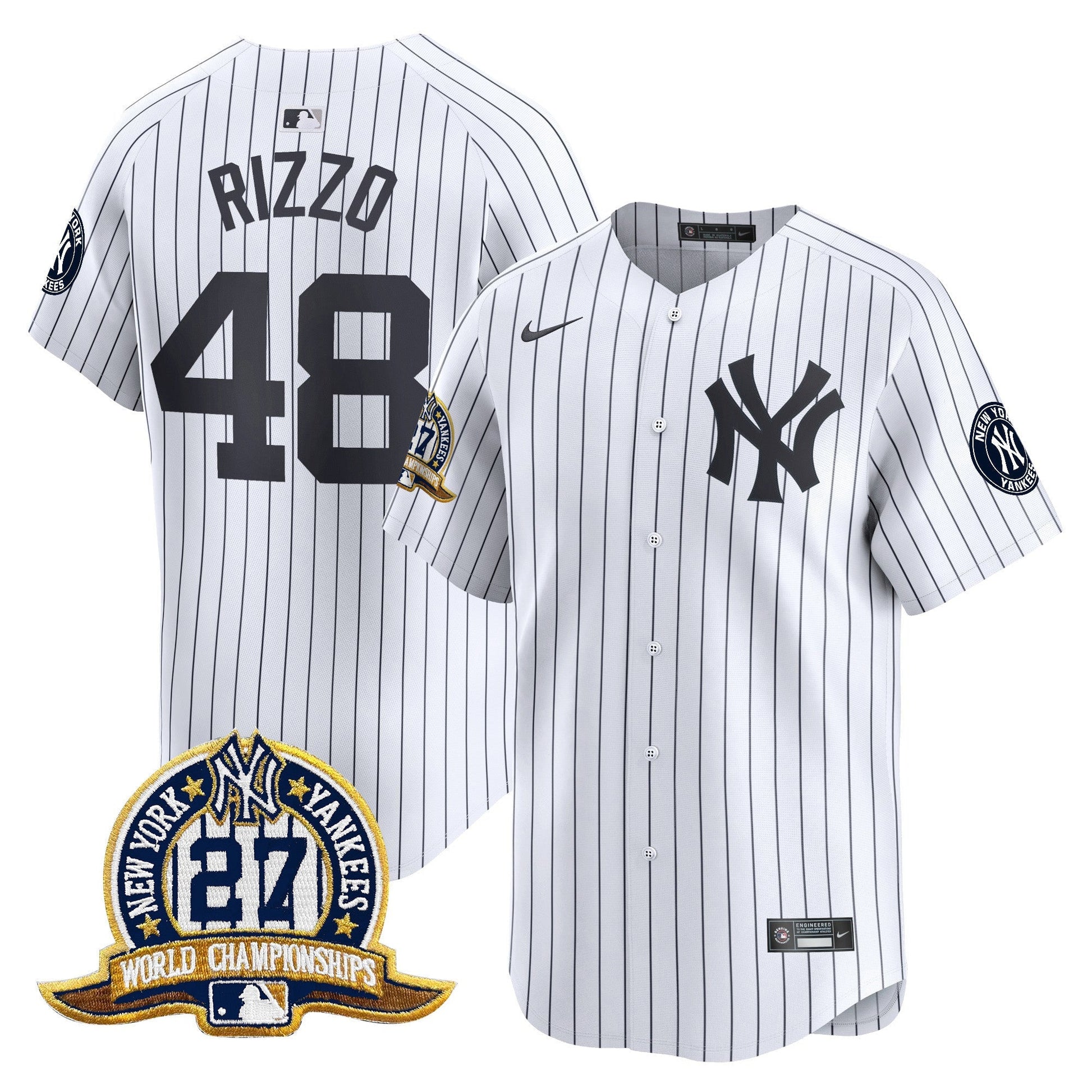 Men's New York Yankees 27 Time Champions Patch Vapor Premier Limited Jersey - All Stitched