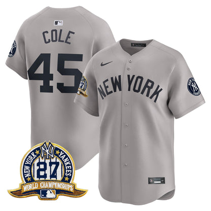 Men's New York Yankees 27 Time Champions Patch Vapor Premier Limited Jersey - All Stitched