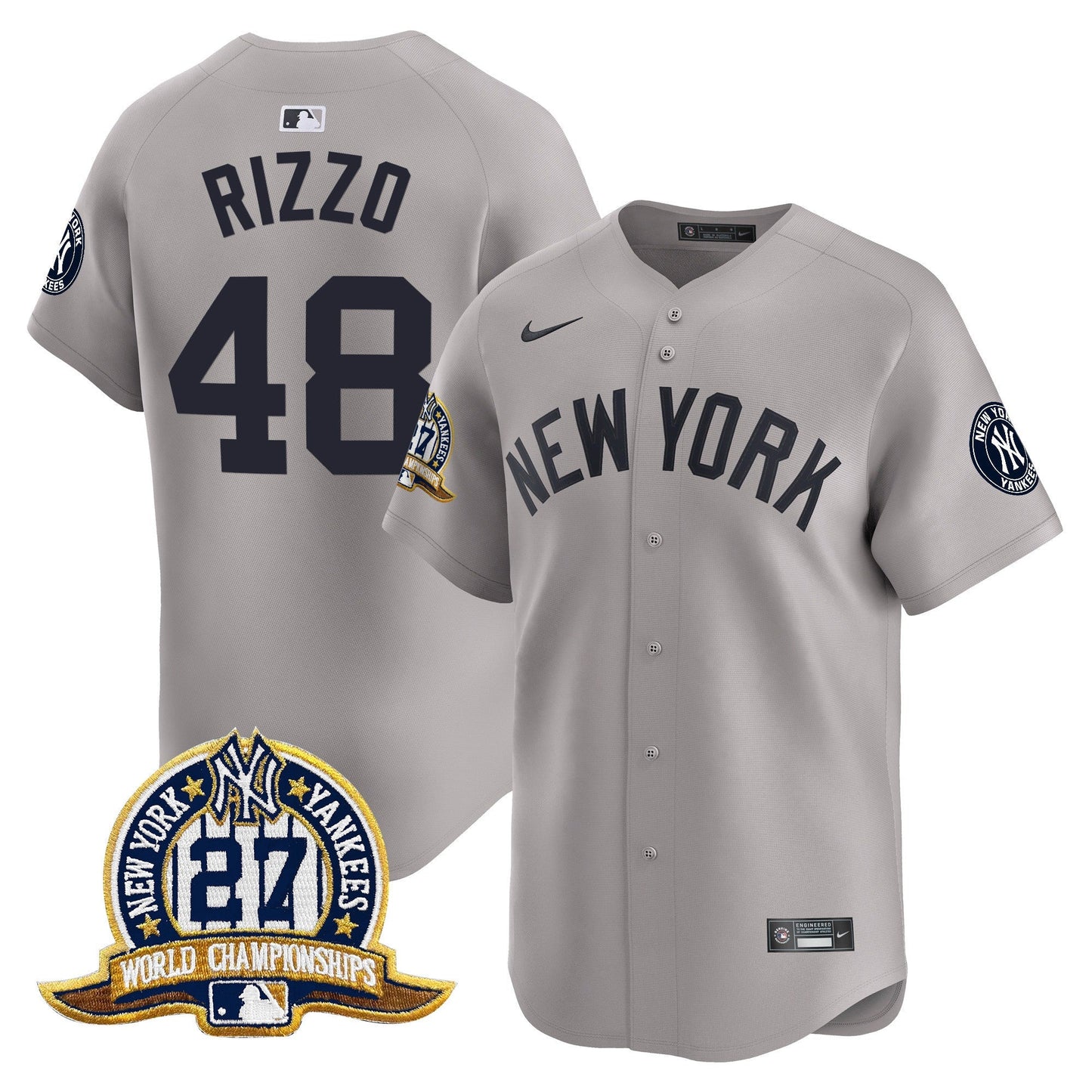 Men's New York Yankees 27 Time Champions Patch Vapor Premier Limited Jersey - All Stitched