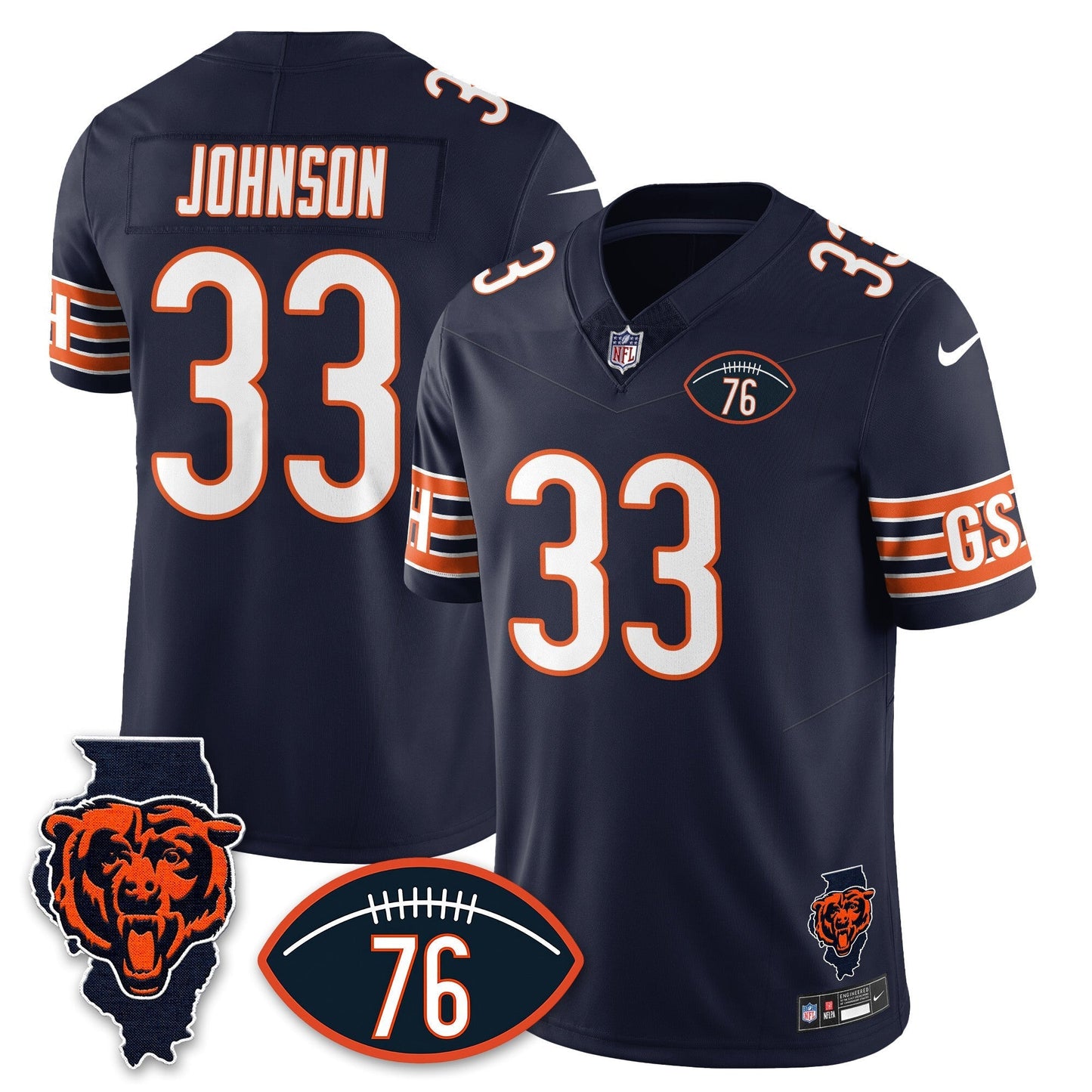 CHI Honor Steve McMichael Jersey - All Stitched