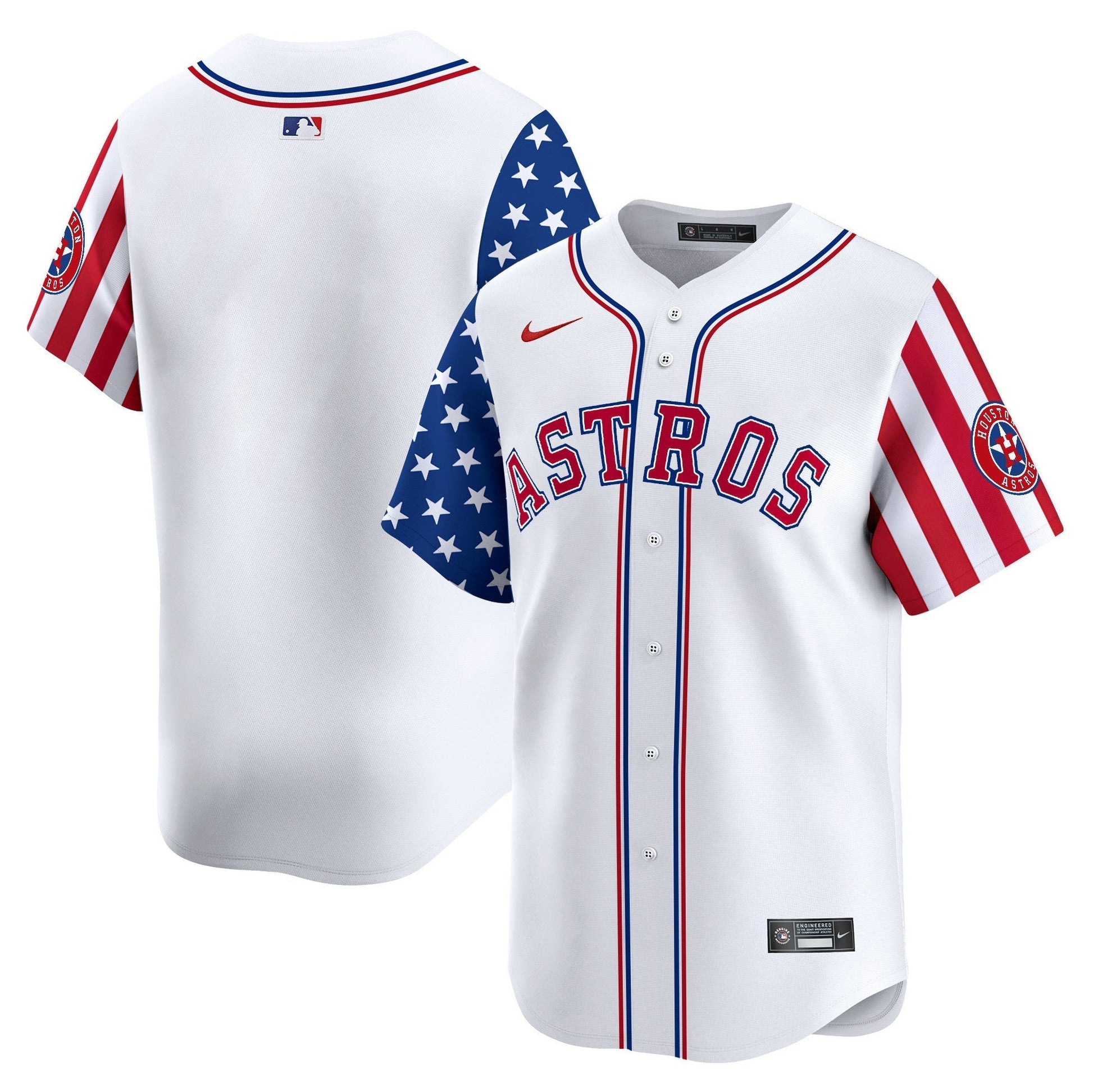 Men's Astros 2025 Independence Day Vapor Premier Limited Jersey - All Stitched