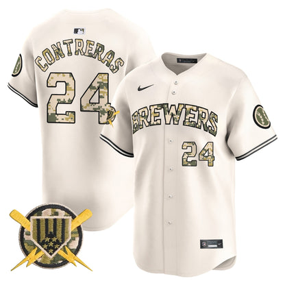 Milwaukee Brewers Armed Forces Day Vapor Premier Limited Jersey - All Stitched