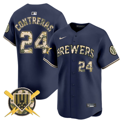 Milwaukee Brewers Armed Forces Day Vapor Premier Limited Jersey - All Stitched